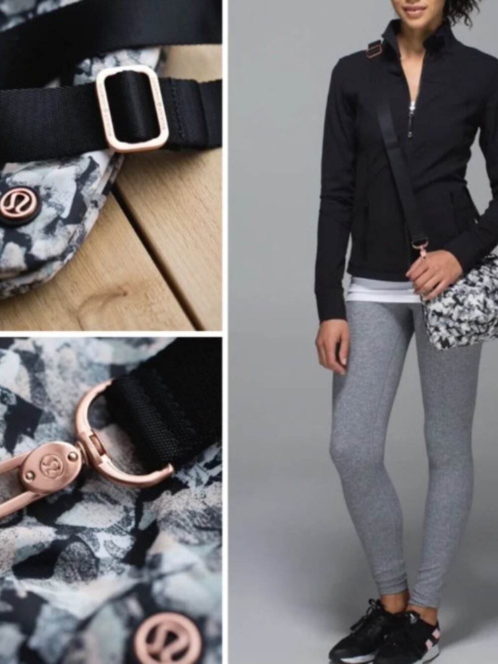Lululemon Hip To Be Free Bag Polyester In Mystic Jungle Butter Black Pink